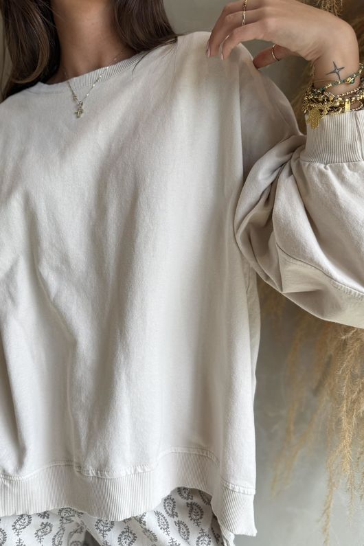 Lagen Lantern Sleeve Sweatshirt Calico